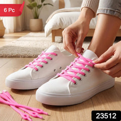 Stretchable Silicone Shoelaces for Kids No Tie School Shoe Laces (6 Pc)
