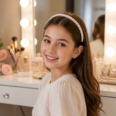 Slim Pearl Hairband Elegant Designer Headband for Women (1 Pc)