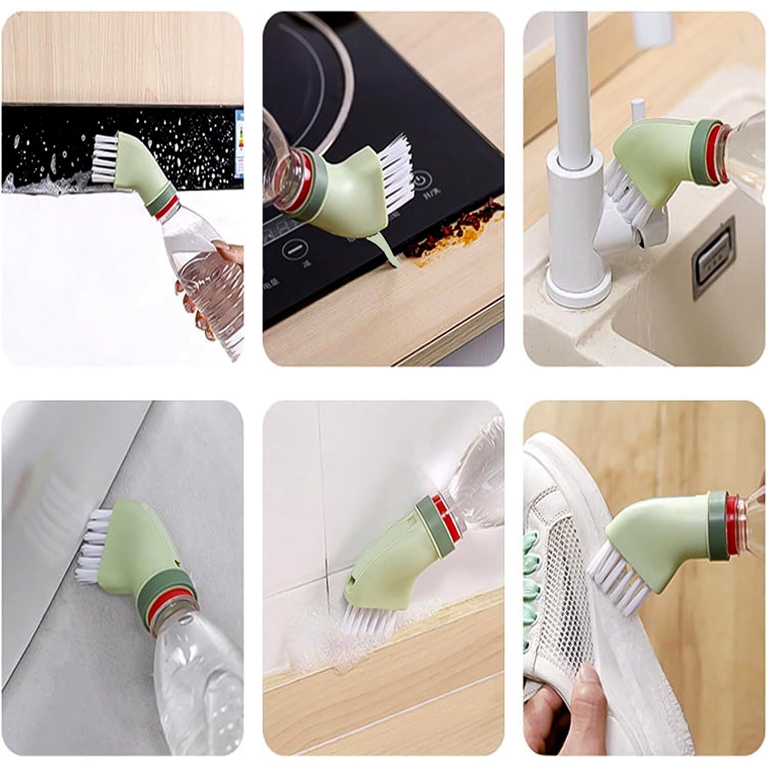 Close-up of multipurpose cleaning brush for door sliders and window tracks
