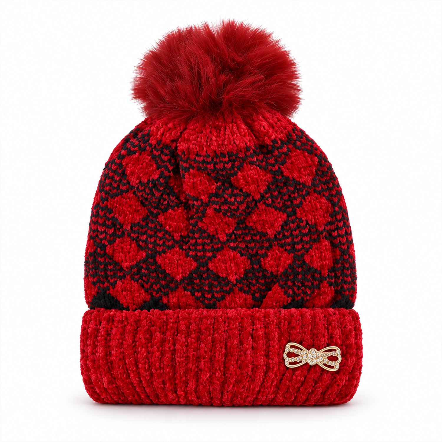 Red Ribbed Cuff Hat