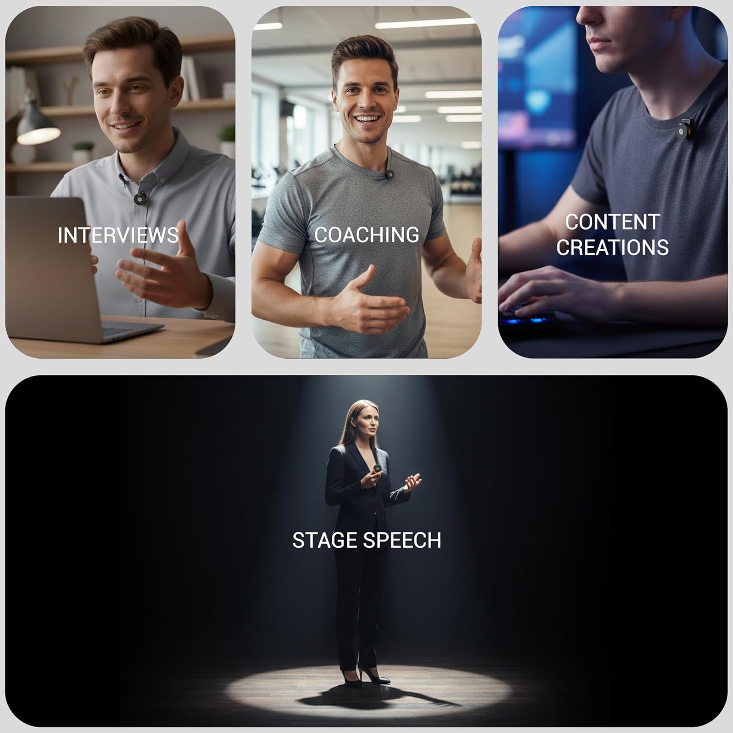 Portable Wireless Lavalier Microphone Dual Clip-On Mic Set (1 Set)