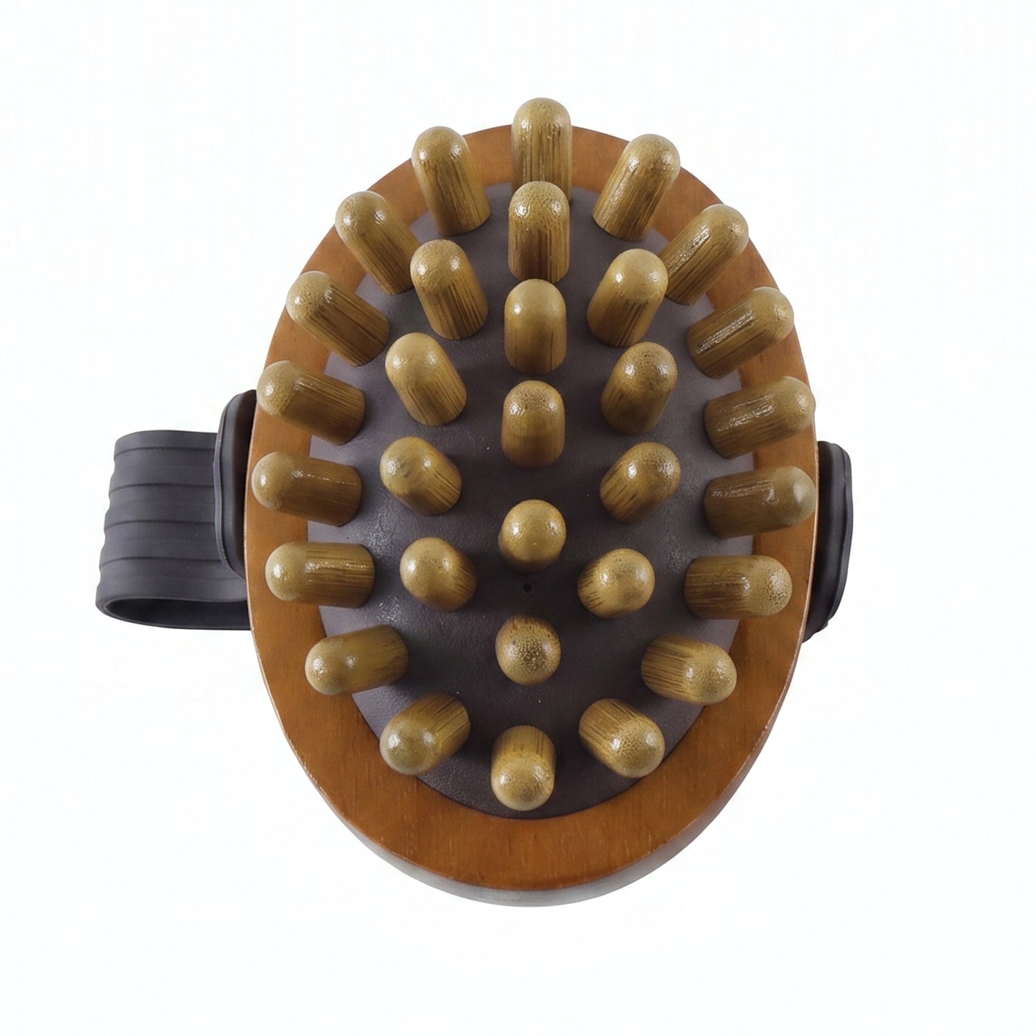 Handheld Wooden Anti Cellulite Body Massager Brush with Strap (1 Pc)