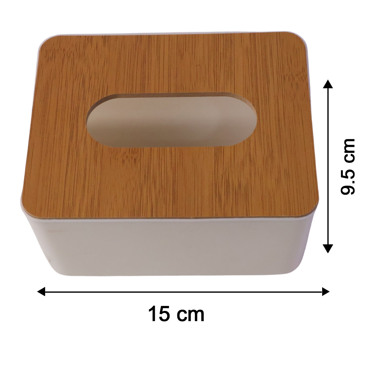 Tissue Box Desktop Stand Bamboo Tissue Cover Box Rectangular Paper Towel Holder Removable Tissue Dispenser for Bathroom Vanity Countertop Bedroom Car Holder Paper Towels Dispenser (1 Pc )