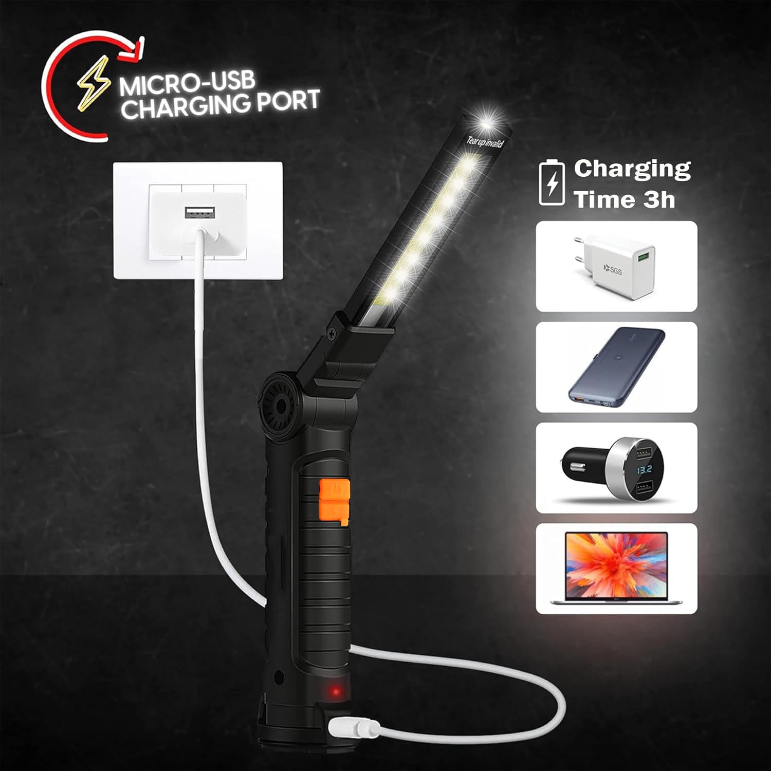 Adjustable 360 Degree LED Work Light Head