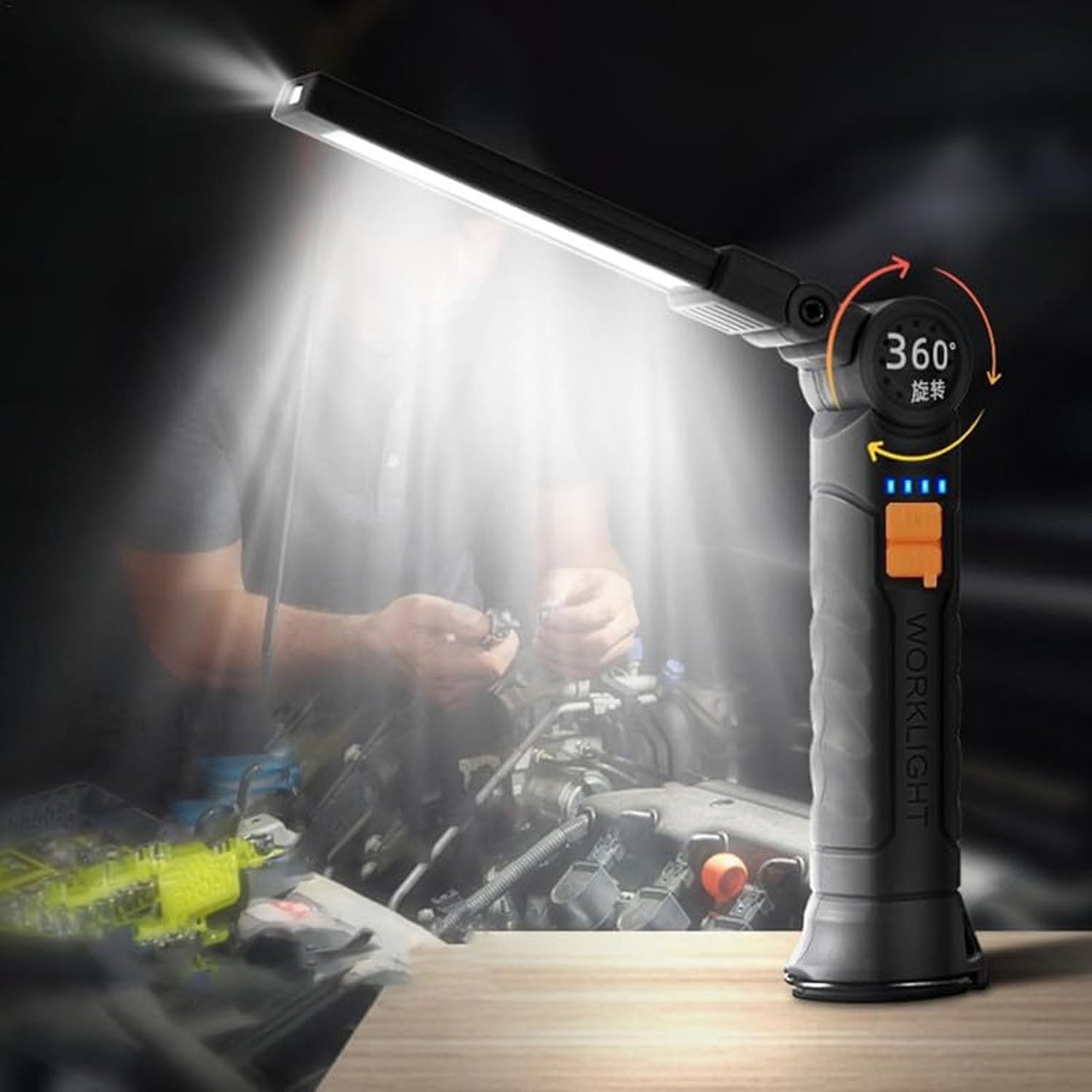 Hands-free LED Task Light with Magnetic Base