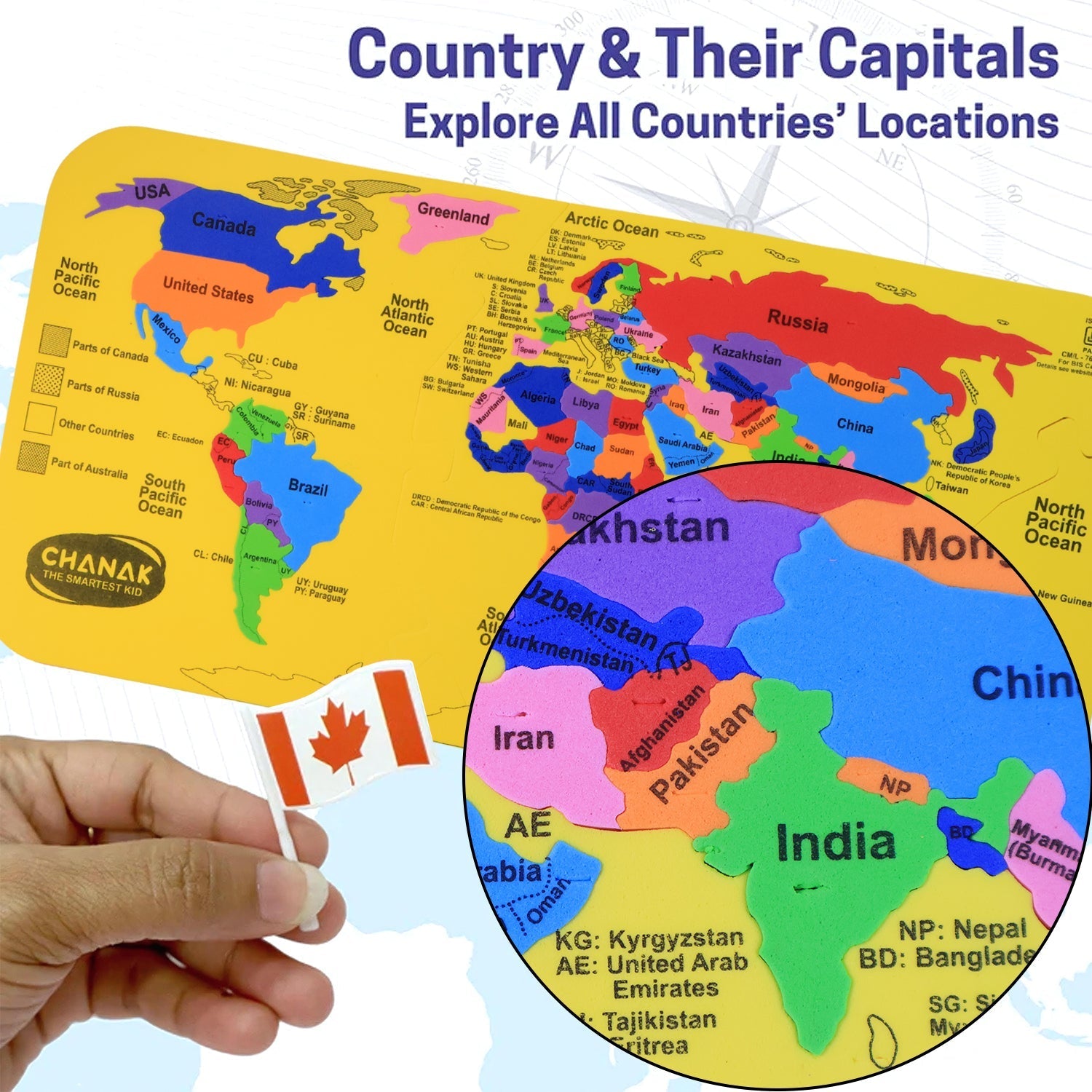 Assembled Aditi World Map Puzzle