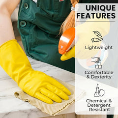 Yellow gloves used for kitchen cleaning