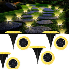 4 Pack Solar Ground Lights outdoor installation