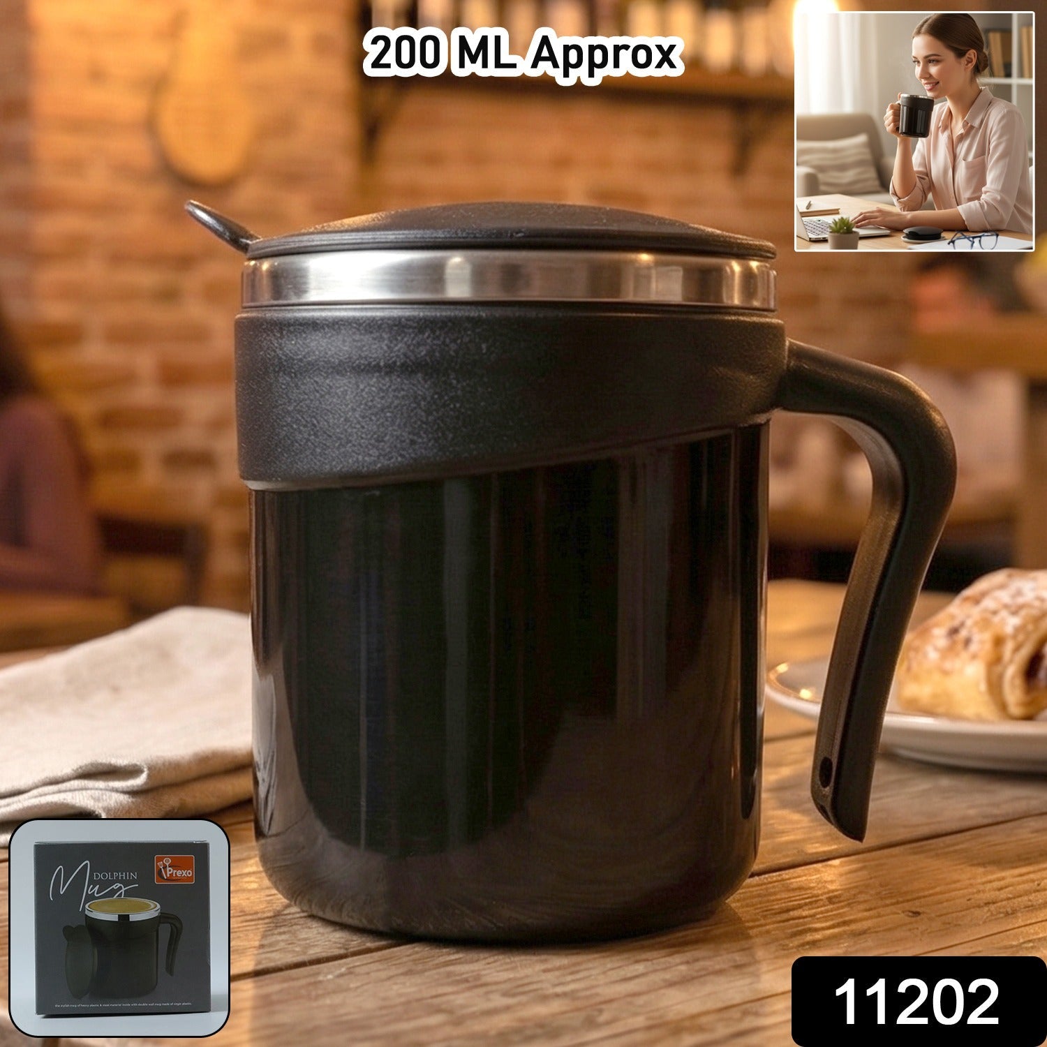 dolphin design insulated coffee mug with lid