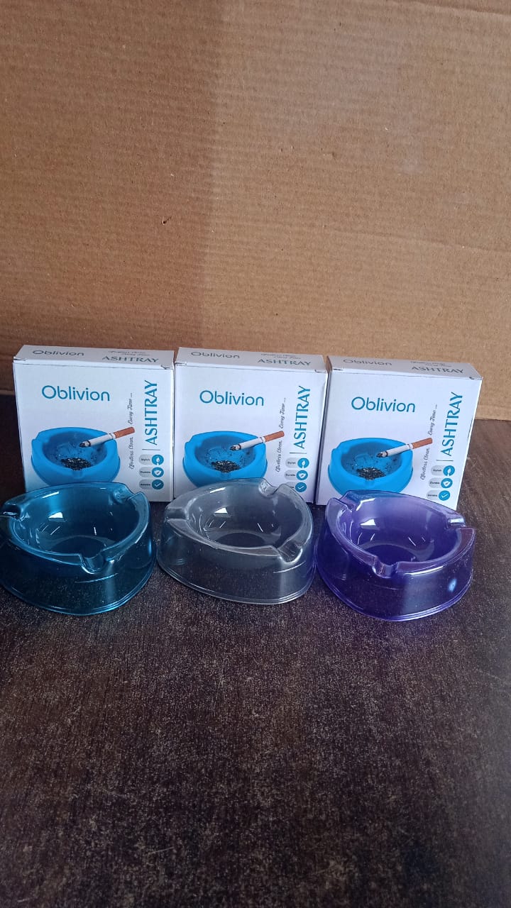 Oblivion Transparent Ashtray with Cigarette