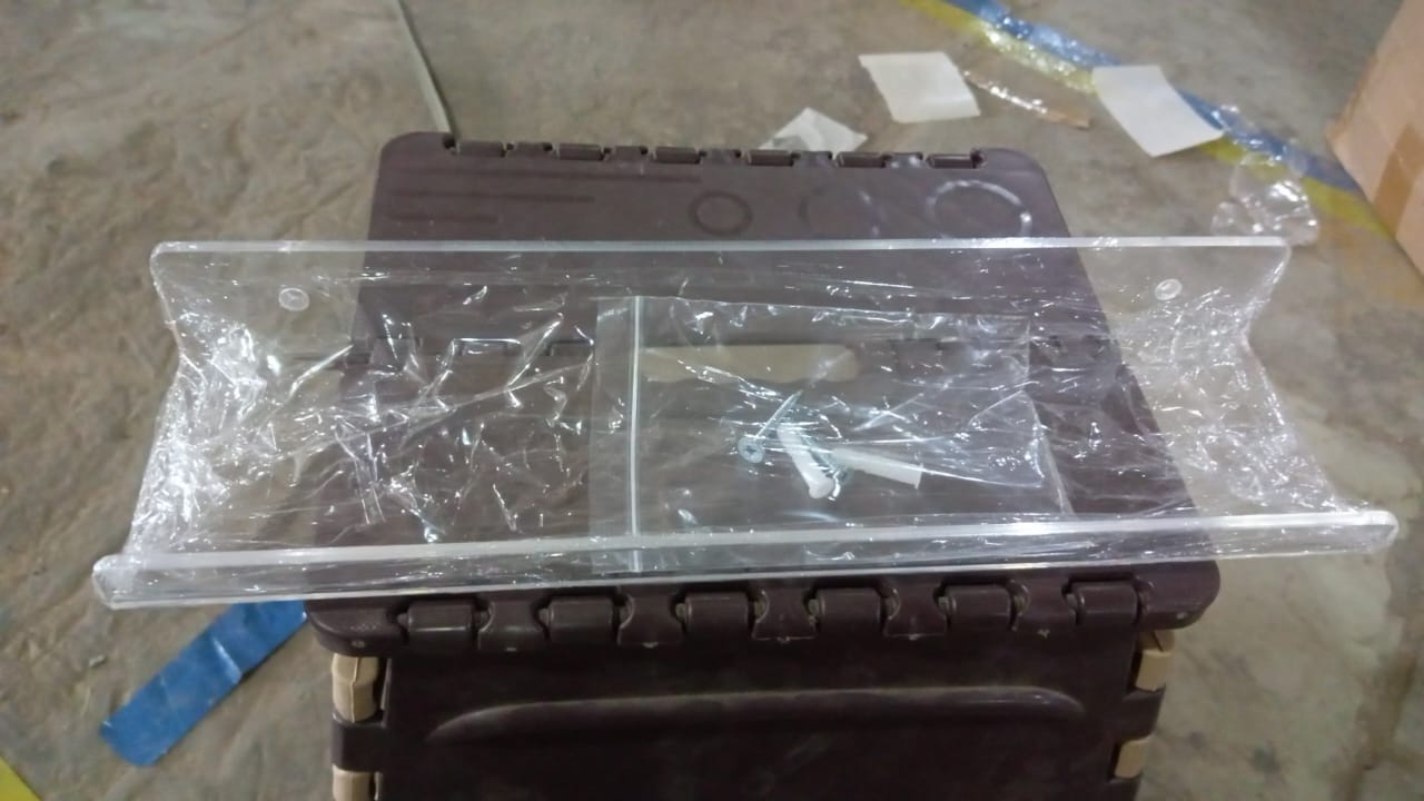 Acrylic Shelves, Clear Shelves Wall Mounted (38Ã—11 Cm / 1 pc / With 2 Screw)