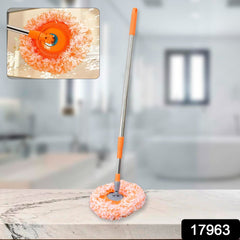 360Â° Rotatable Ceiling Dust Cleaning Mop Extendable Long Lightweight Handle Mop Heads Pad, Spin Scrubber for Ceiling Floor Bathroom Kitchen Tile