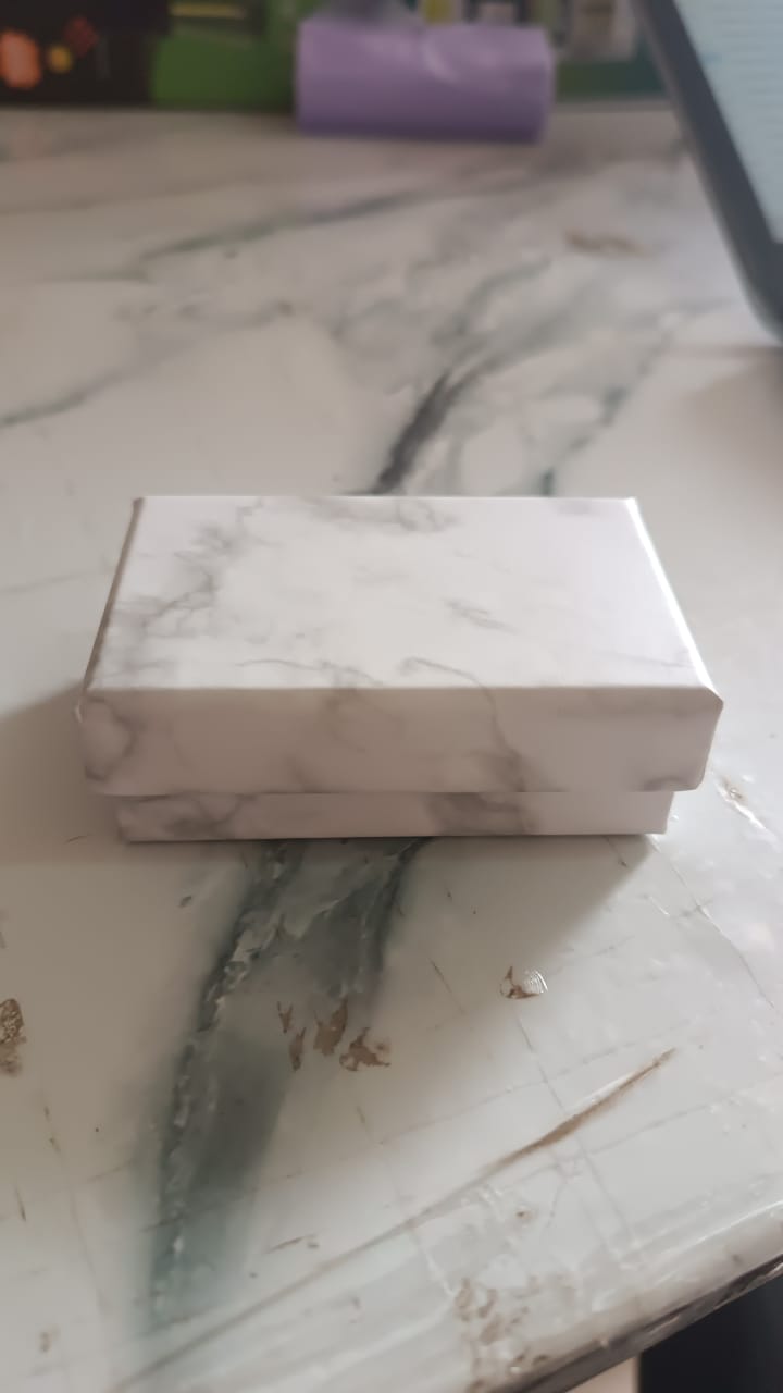 Compact Marble Jewelry Gift Box with Soft Insert