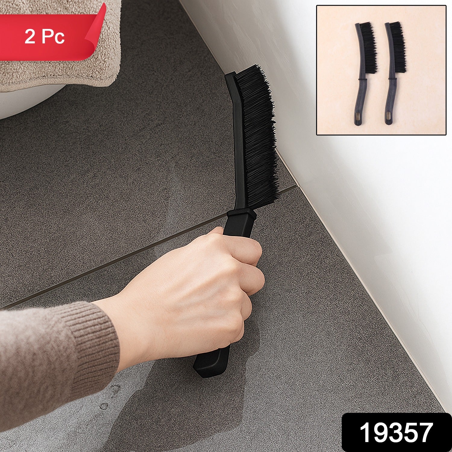 Long Handle Corner Cleaning Brush (2 Pc Set)