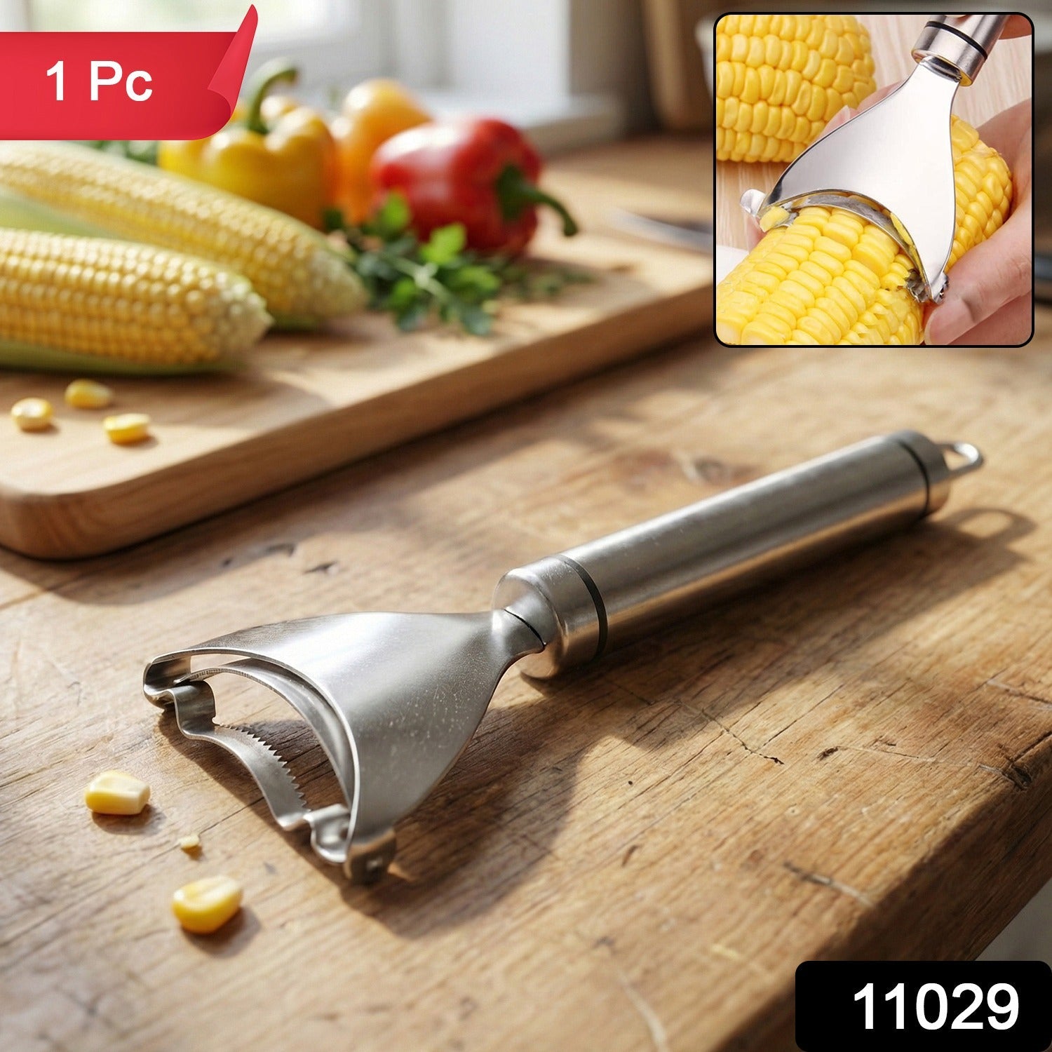 Stainless Steel Fruit & Vegetable Peeler with Serrated Blade (1 Pc)