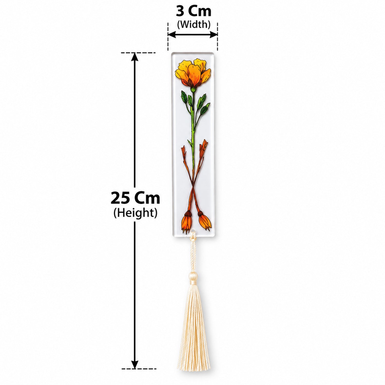 Long Floral Reading Bookmark