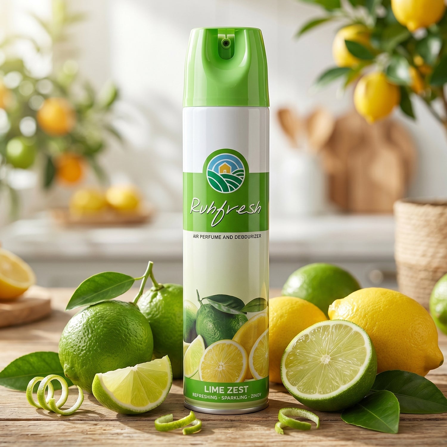Rubfresh refreshing Lime Zest room spray in use