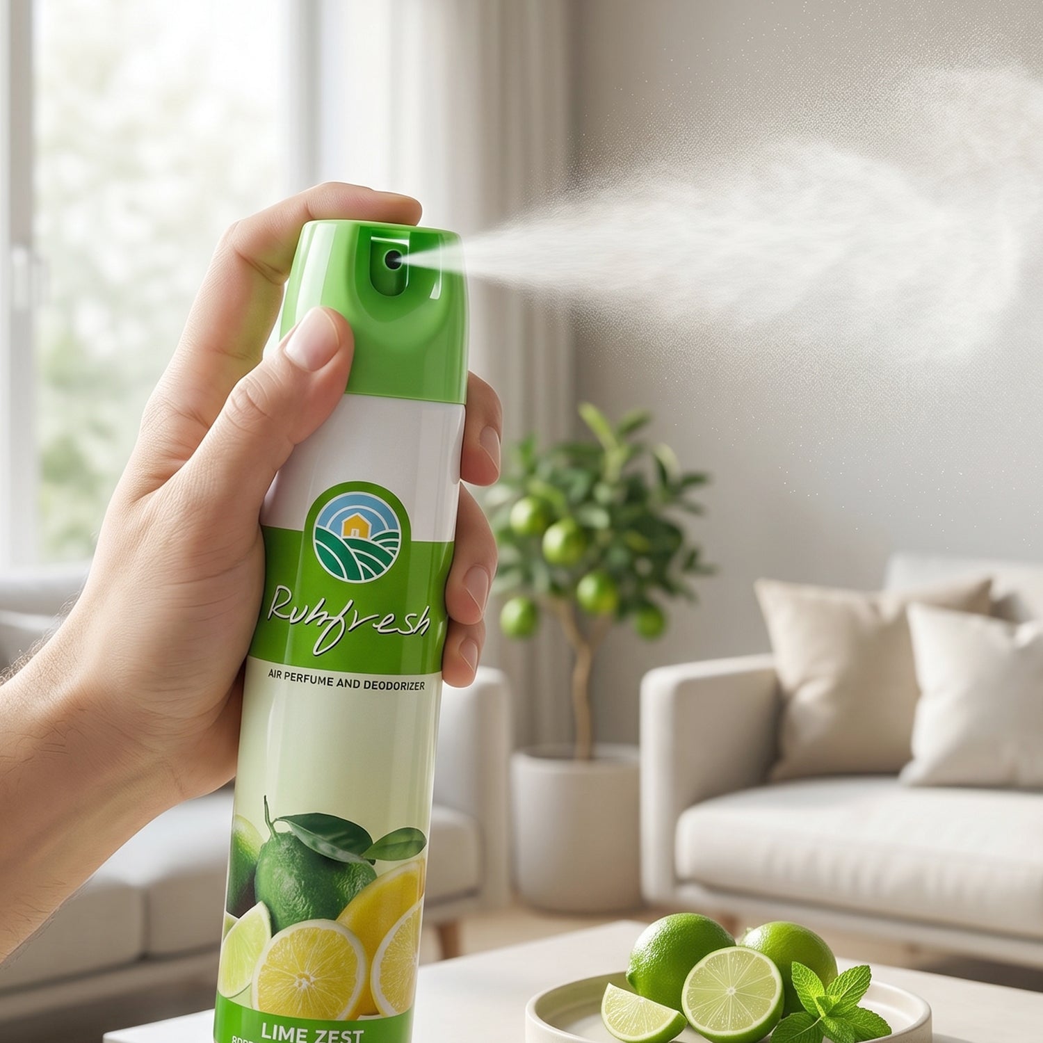 Air Freshener spray bottle with lime zest scent