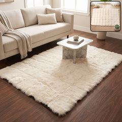 Anti slip soft fluffy faux fur carpet mat for living room