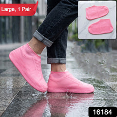Large Size Reusable Waterproof Shoe Cover Silicone Rain Protector (1 Pair)