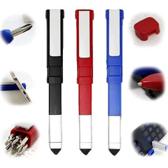 Versatile pen with screwdriver and stylus functions
