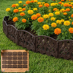 Decorative Garden Fence Border Set - 20 Interlocking Panels