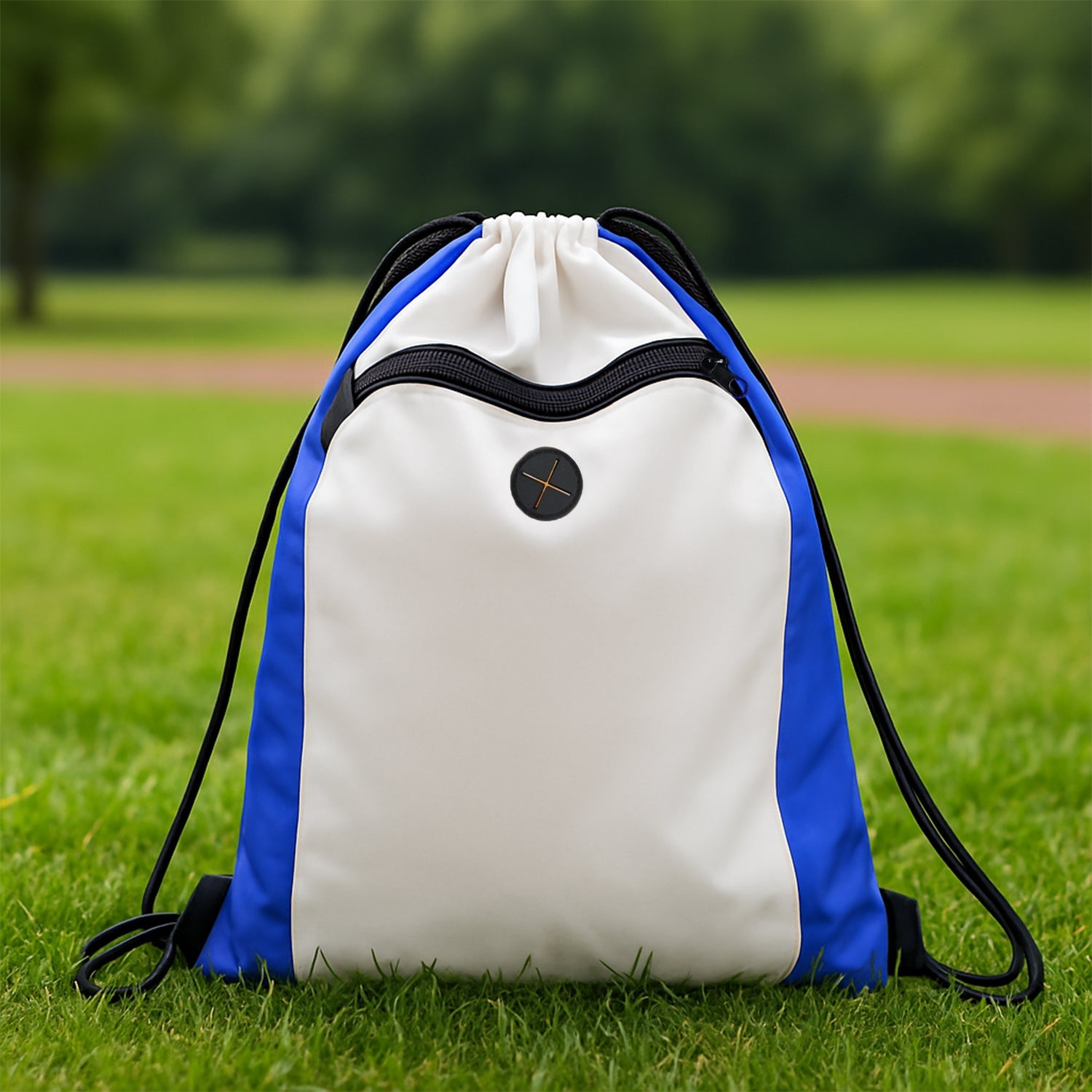 Drawstring Gym Bag with Zipper Pocket and Earphone Port (38x33 cm / 1 Pc)