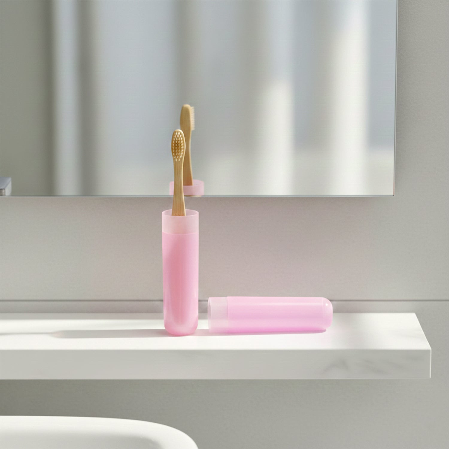 Back side of the 2-in-1 toothbrush tongue cleaner