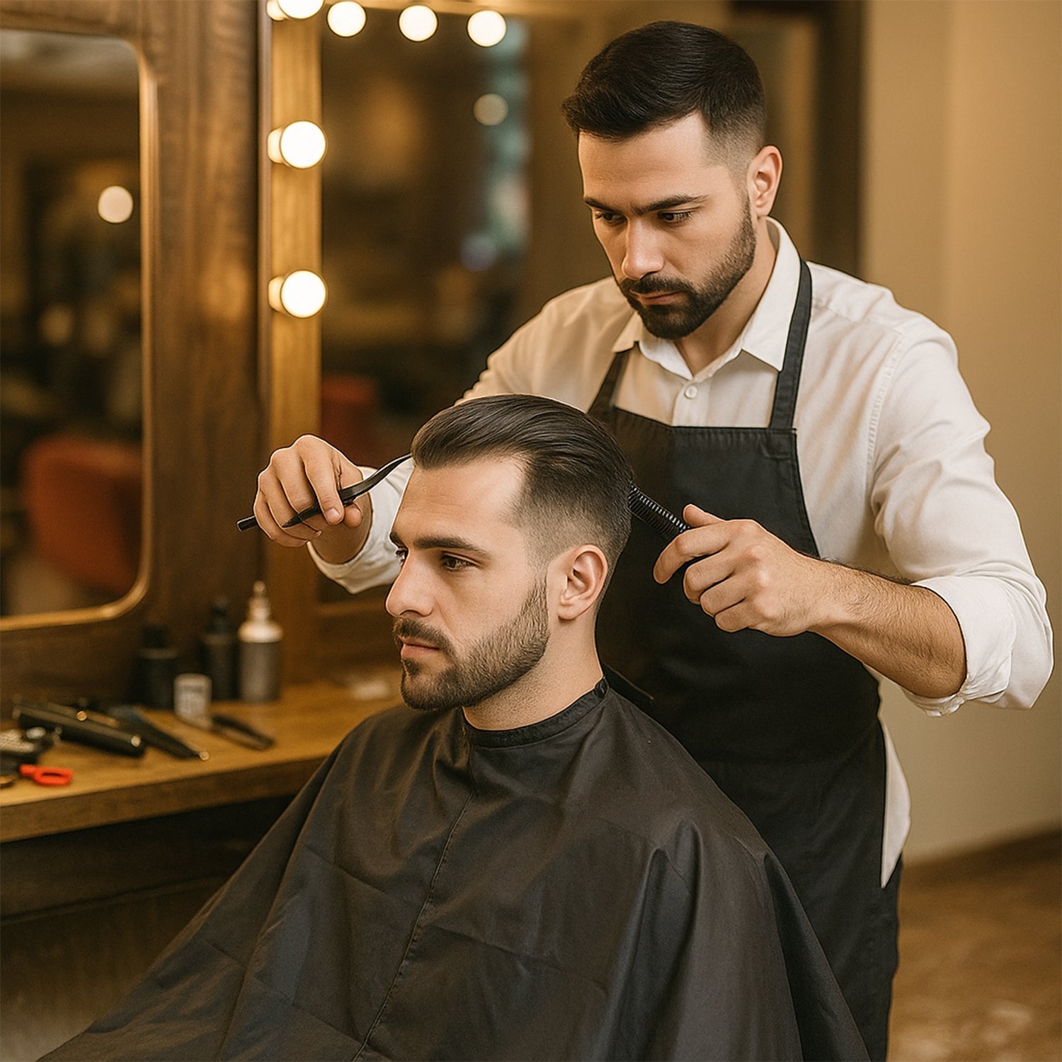 Professional Hair Cutting Cape for Salon & Home Use (1 Pc)