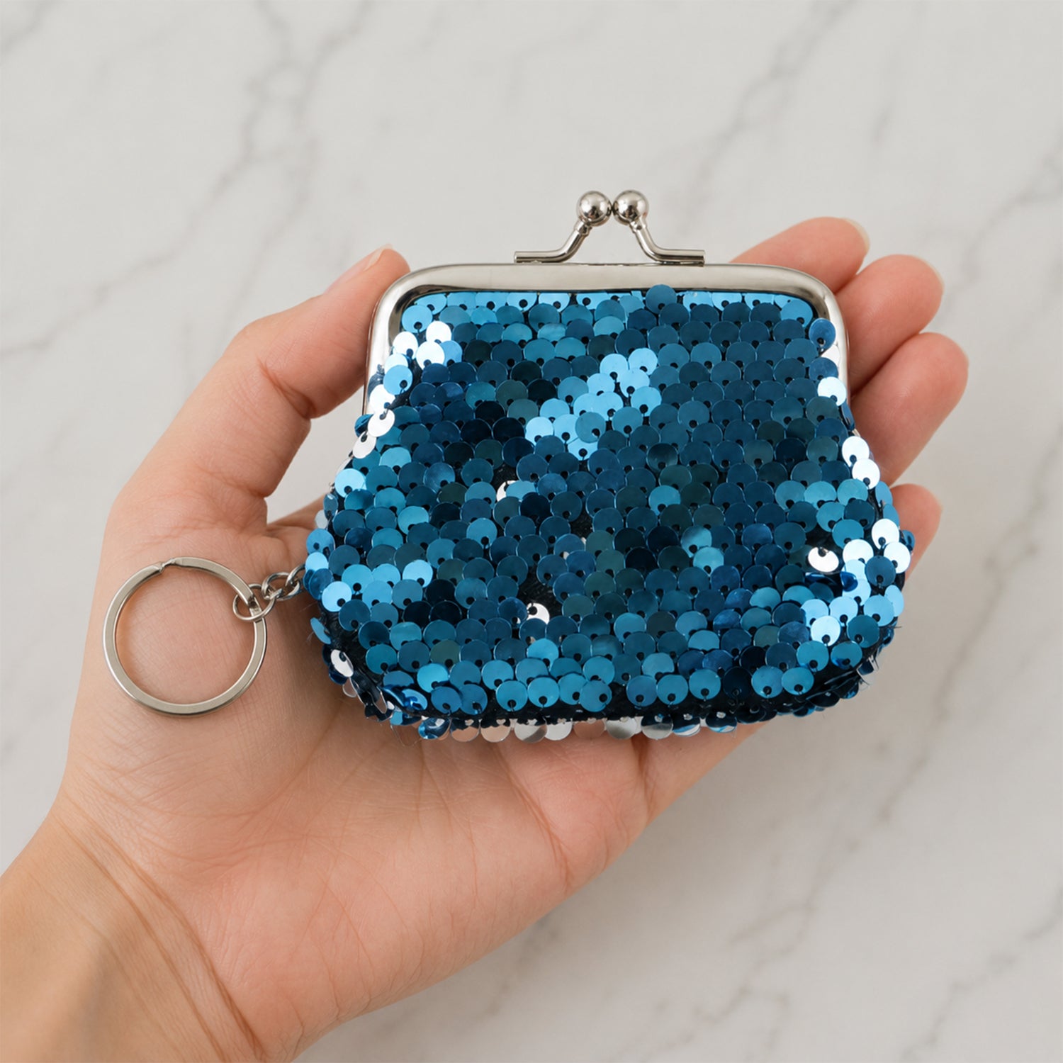 Cute Mini Coin Pouch with Key Ring for Travel Bags and Backpacks (1 Pc)