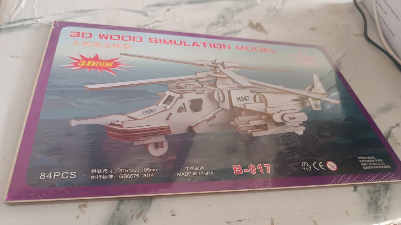 3D Wooden Aircraft Puzzle DIY Assembly Kit (Mix Design â€“ 1 Set)