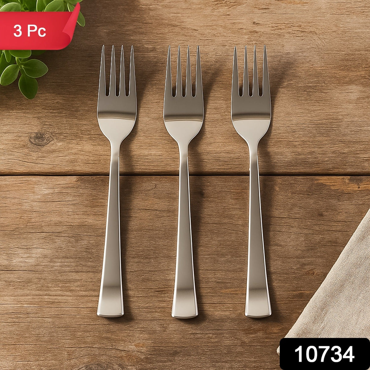 Three kitchen forks with mirror-polished finish