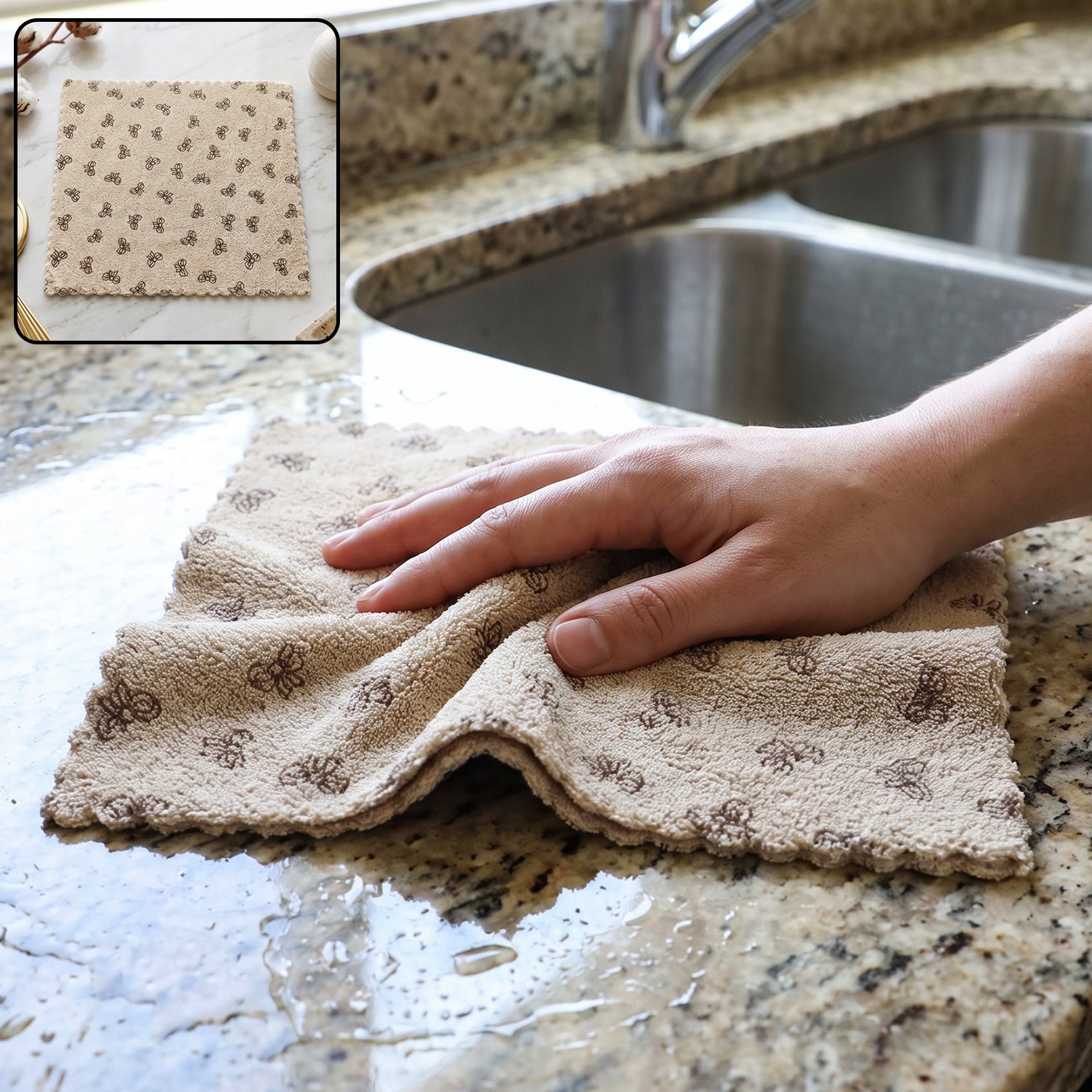 Microfiber soft cleaning towel absorbent kitchen wipe cloth