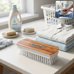 VeePee Heavy-Duty Cloth Washing Brush showing bristle side