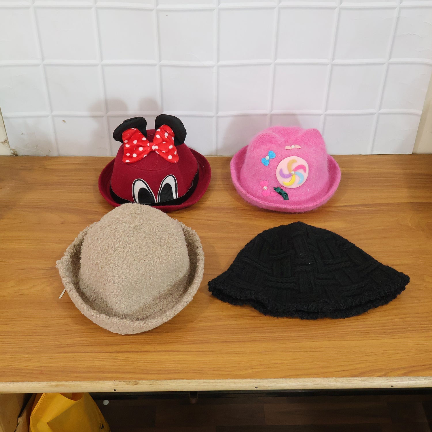 Bucket cap worn outdoor