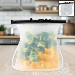 Silicone food storage bag with leakproof seal