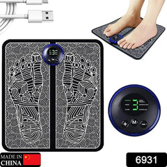 6931 EMS Foot Massager, Electric Feet Massager, Deep Kneading Circulation Foot Booster for Feet and Legs Muscle Stimulator, Folding Portable Electric Massage Machine (Mix Design)