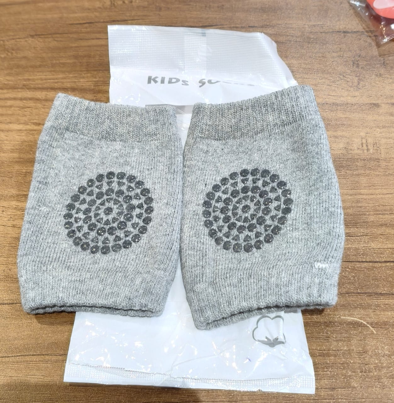 Grey Toddler Knee Warmers with Wool Knit Fabric
