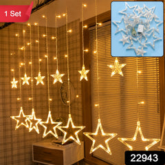 Star shaped warm white fairy light string, 1 set
