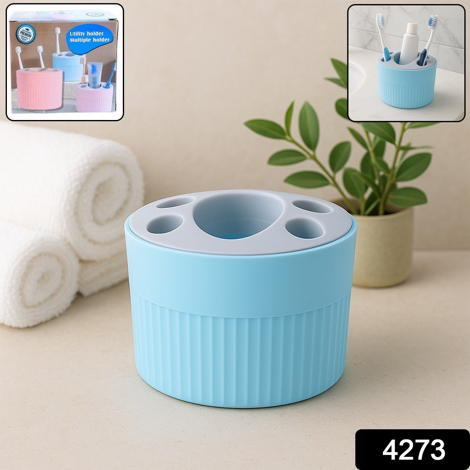 Toothbrush and utility organizer with multiple compartments