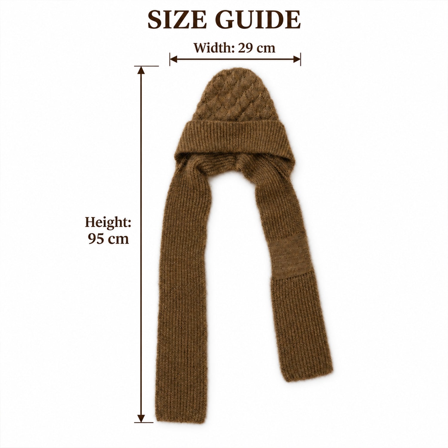 Attached Scarf Winter Cap