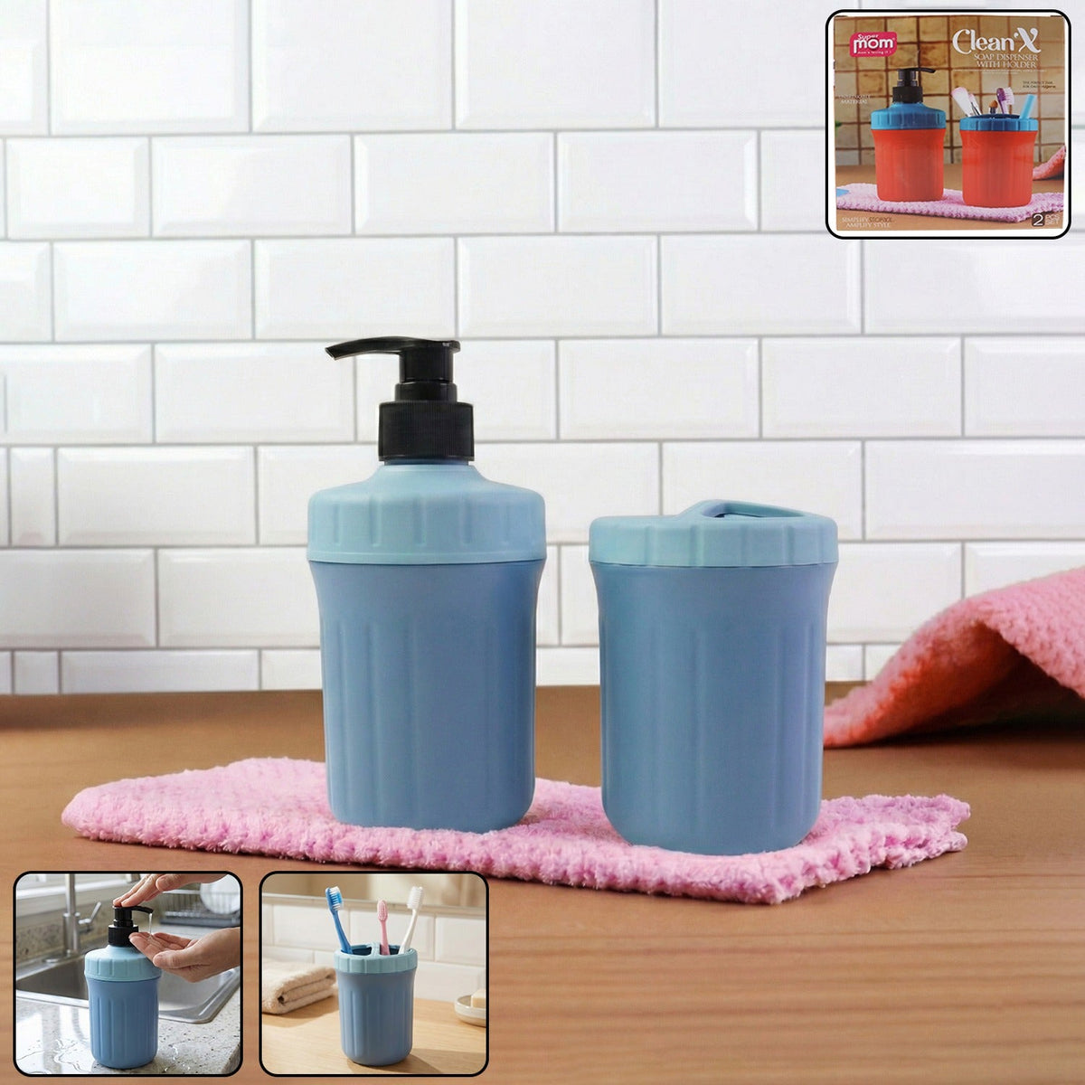 Multipurpose Soap Dispenser with Utility Holder (1 Set)