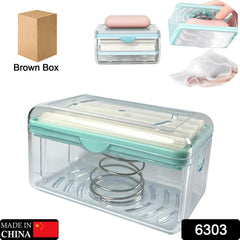 Multi-function transparent soap dish with roller