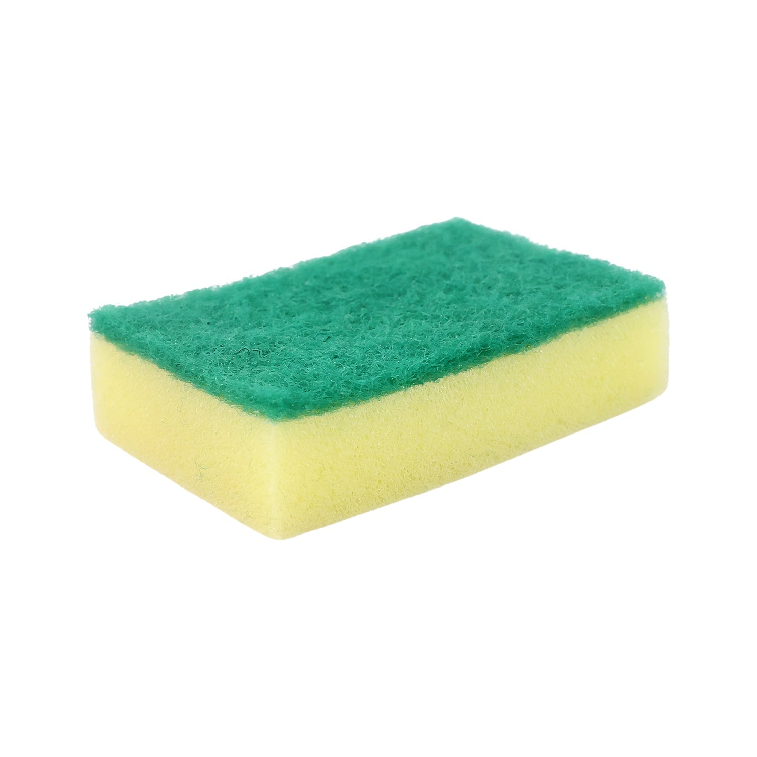 Scrub sponge cleaning kitchen sink surface