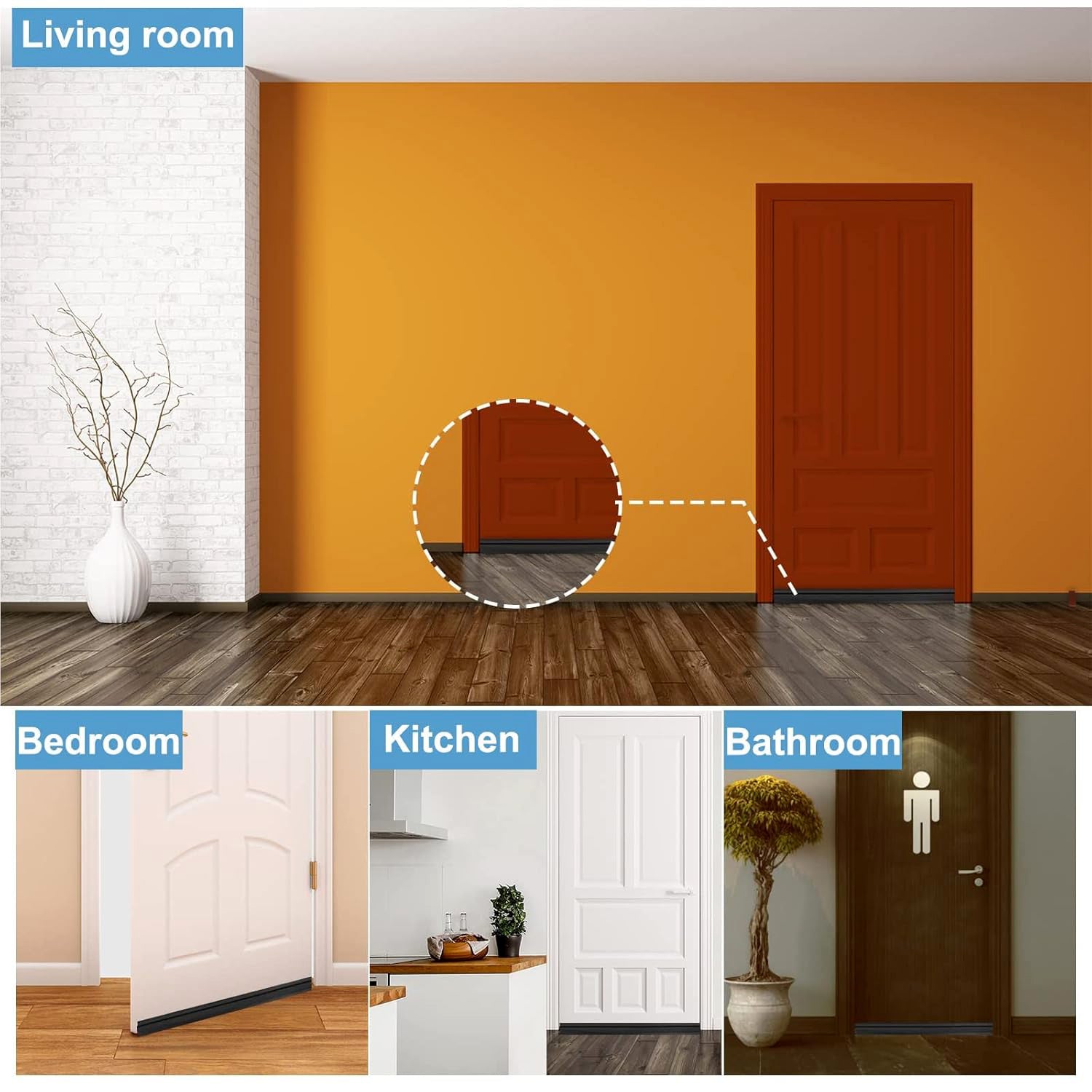 DeoDap 1 Meter Self-Adhesive Silicone Door Bottom Seal Strip - specs detail shot