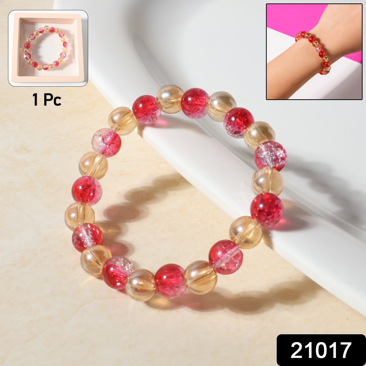 Elegant Beaded Stretch Bracelet (1 Pc)