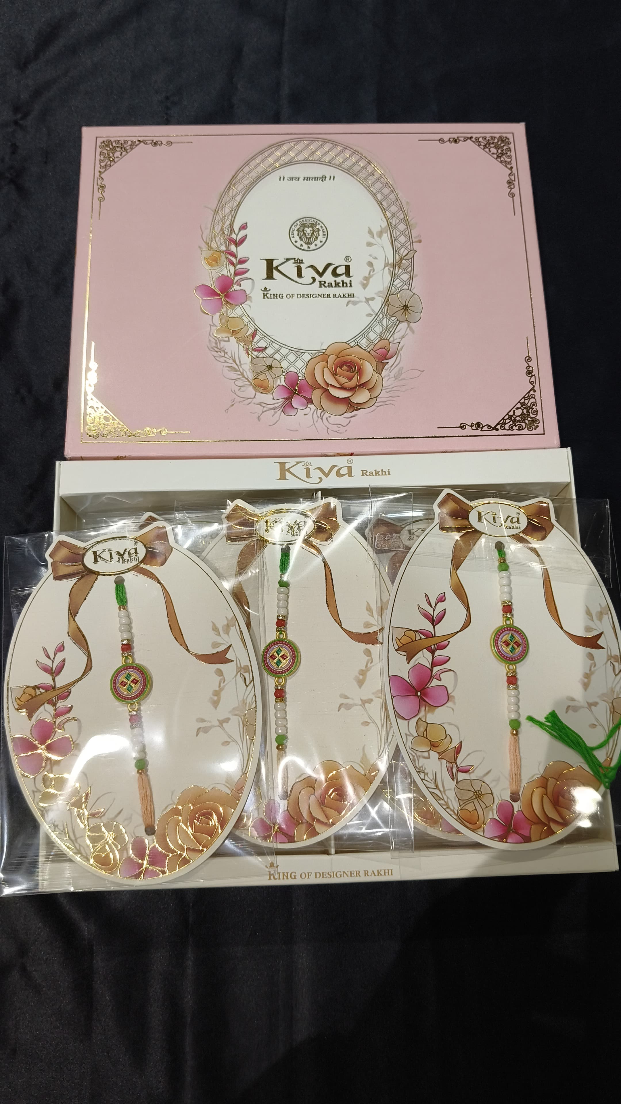 12 Pc Traditional Swastik Rakhi Set with Colorful Beads and Round Dial â€“ Sacred Raksha Bandhan Gift Box for Brothers