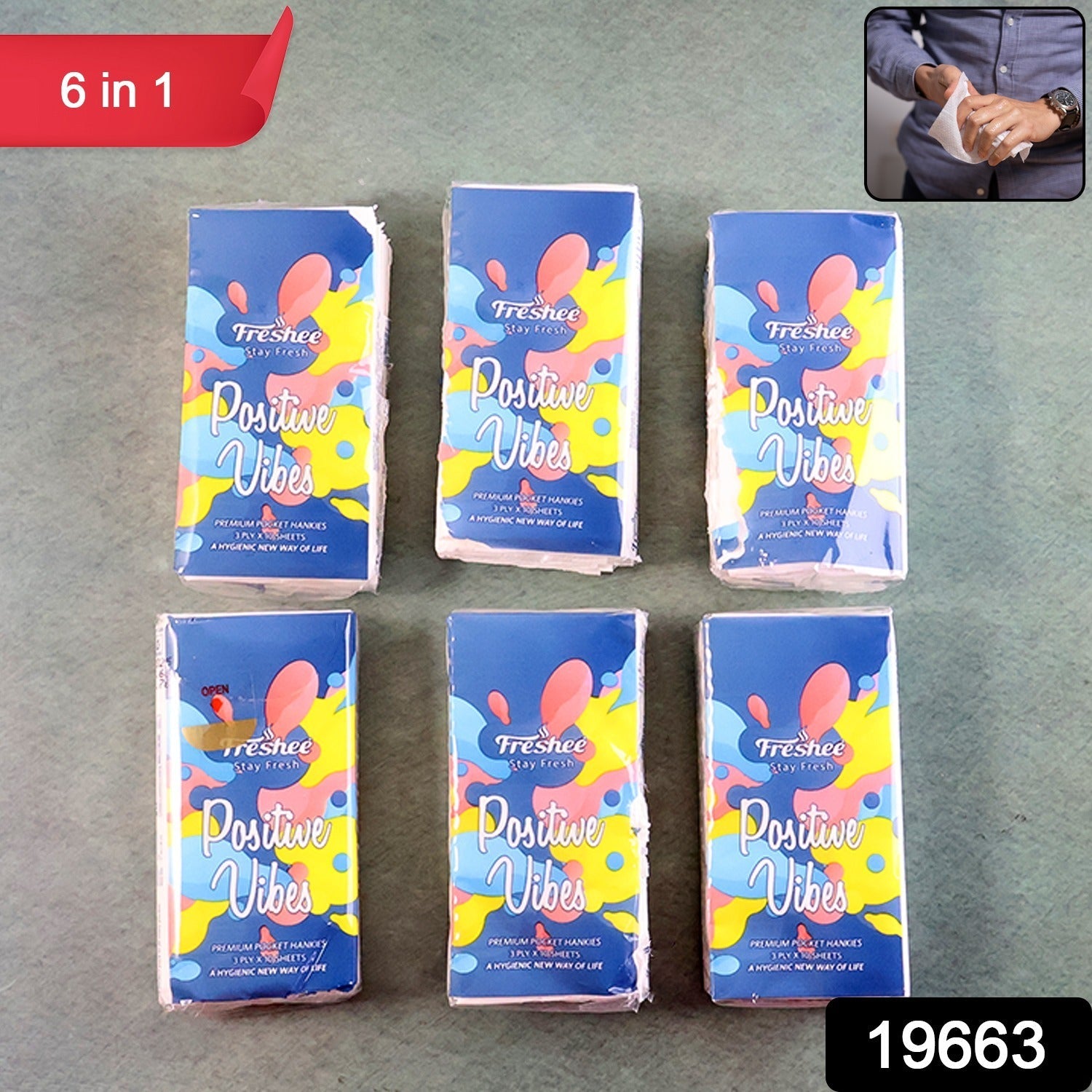 Premium 6-in-1 Soft Pocket Tissue Pack (60 Sheet)