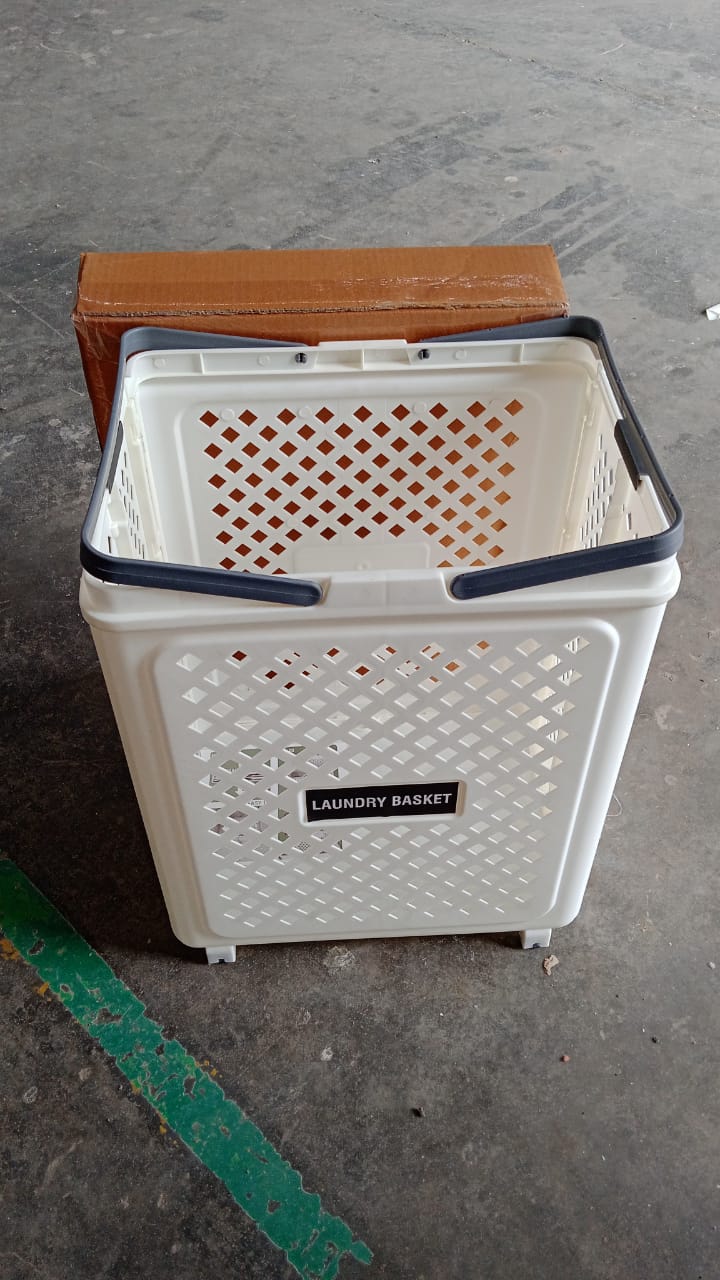 DeoDap Large Foldable Laundry Basket Wheels - angle