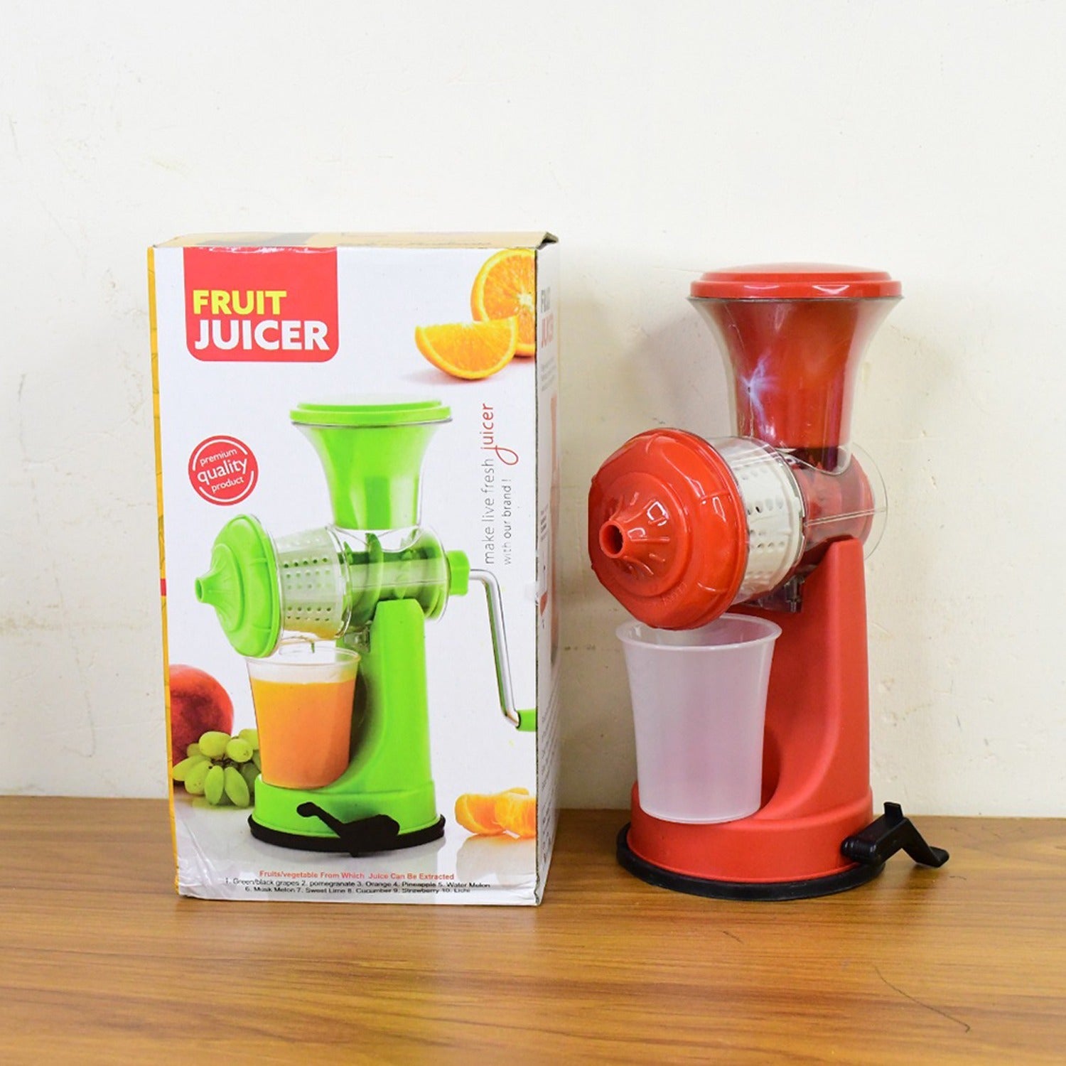 Healthy fresh fruit juices served in glass